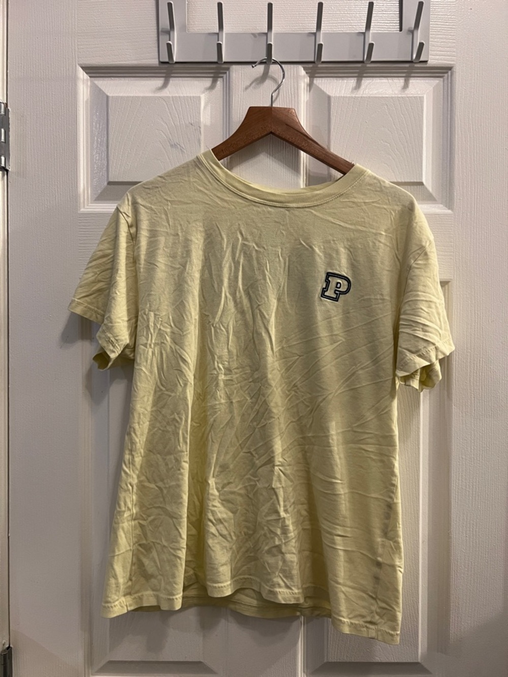 PINK Victoria's Secret Pale Yellow P-Logo Short Sleeve Tee